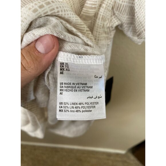 Alfani Mens Linen Stretch Polo Shirt Fresh Cement Design XL Comfortable NEW - Picture 5 of 8